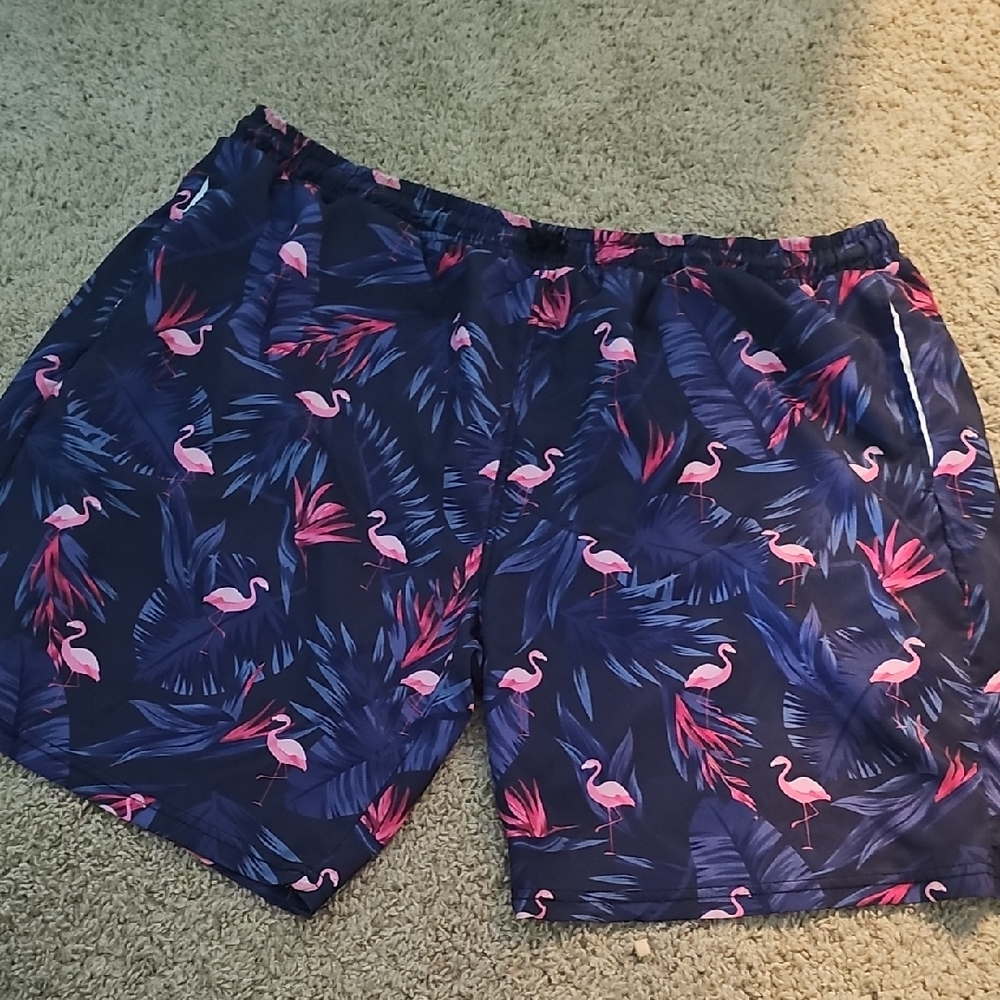 Flamingo Print Swim Shorts